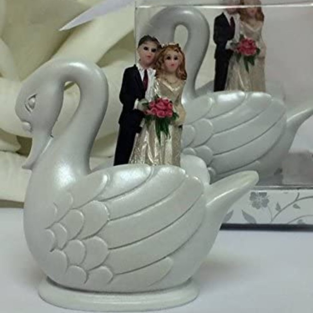 Bride and Groom Wedding Swan Figurine